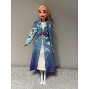 Disney Frozen II Elsa Doll 12" Sparkly Ice Blue Dress & Glittery Cape By Hasbro